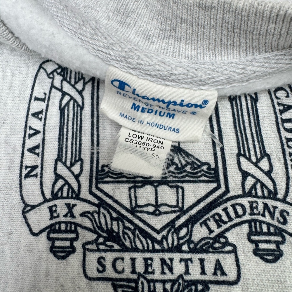 Vintage US Navy men's reverse weave Champion gray sweater sweatshirt - Picture 3 of 5
